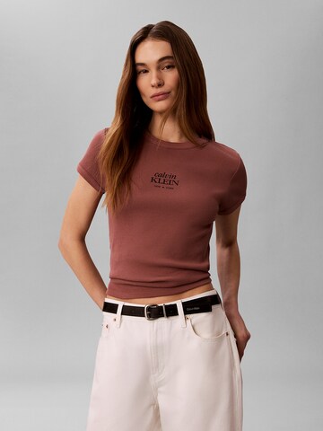 Calvin Klein Jeans Shirt in Bruin: voorkant