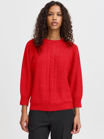 ICHI Sweater 'KAMARA MS3 ' in Red: front
