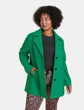 SAMOON Between-seasons coat in Green: front