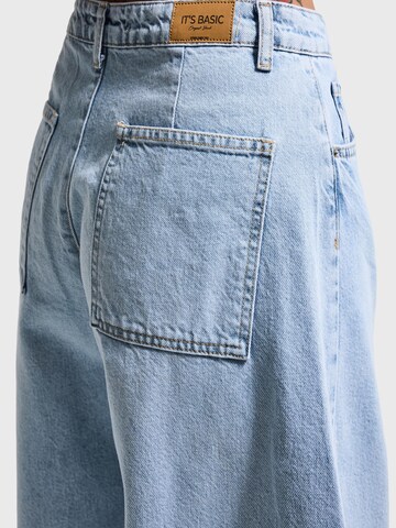 IT'S BASIC Barrel Jeans 'MEGA BALOON MID RISE JEANS (Lenght 28)' in Blue