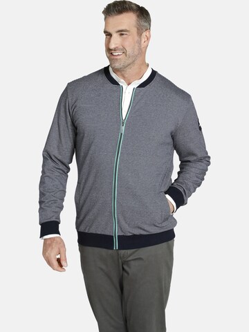 Charles Colby Zip-Up Hoodie ' Duke Melvyn ' in Blue: front