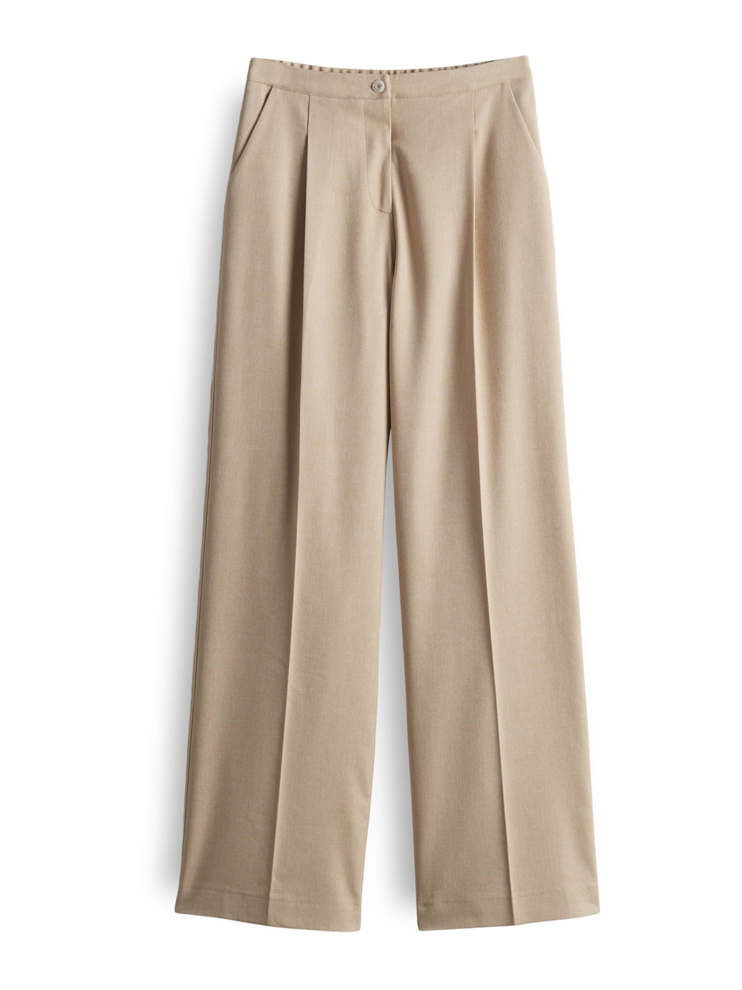 OPUS - Perna larga Calças com pregas 'Maiga' em bege: frente