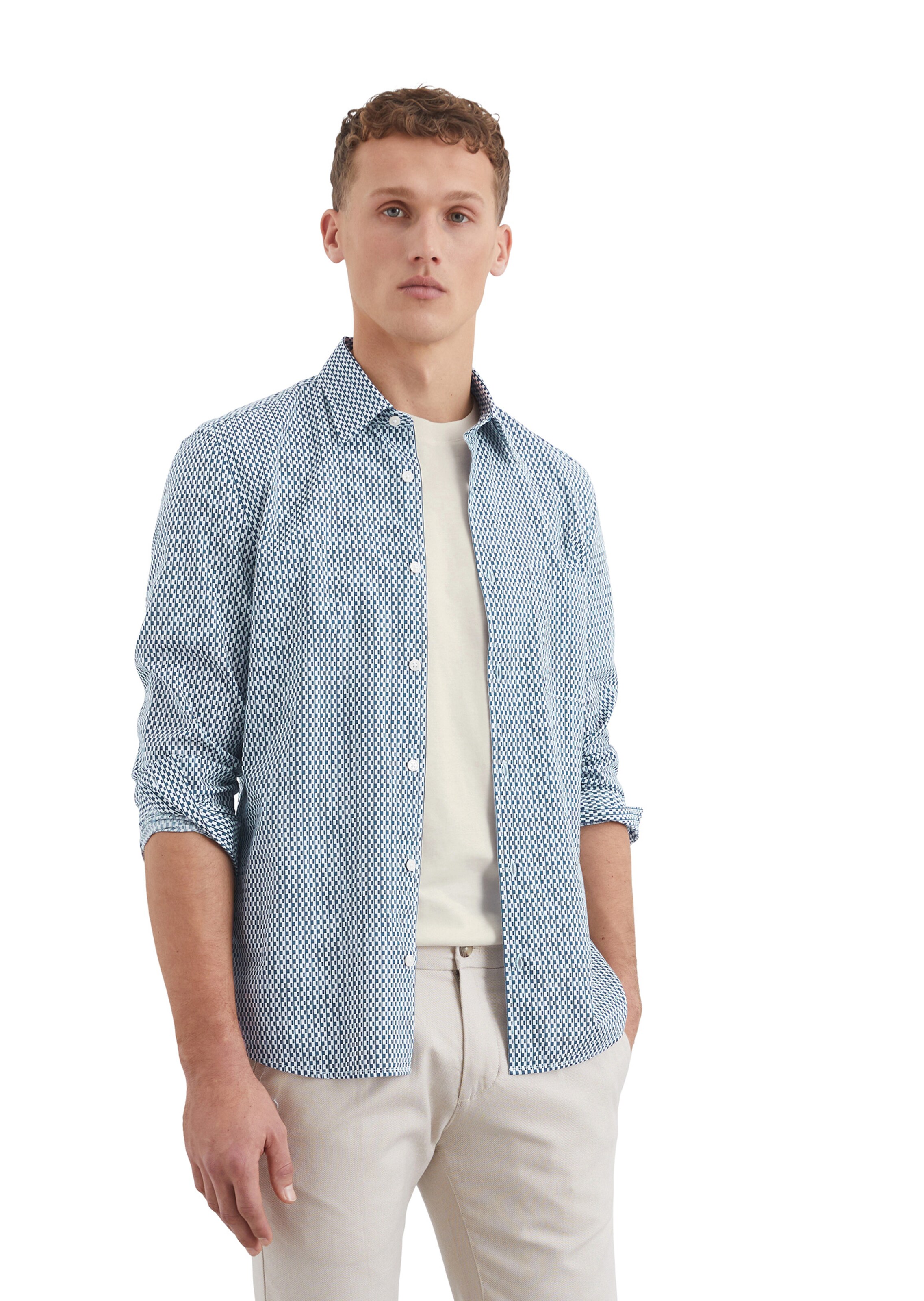 Marc O'Polo Regular Fit Hemd in Blau: Vorderseite