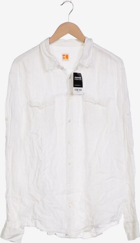 BOSS Orange Button Up Shirt in XXL in White: front