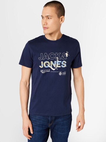JACK & JONES Majica 'Game' | modra barva: sprednja stran