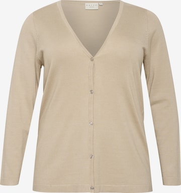 Cardigan 'Farsia' KAFFE CURVE en beige : devant