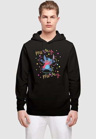 ABSOLUTE CULT Sweatshirt 'Lilo And Stitch - Merry Rainbow' in Black: front