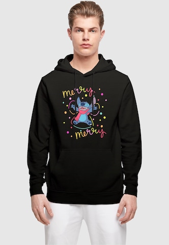 ABSOLUTE CULT Sweatshirt 'Lilo And Stitch - Merry Rainbow' in Schwarz: predná strana