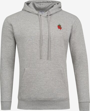 Mikon Sweatshirt 'Erdbeere' in Grey: front