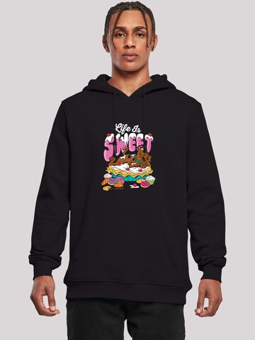 F4NT4STIC Sweatshirt 'Life Is Sweet' in Zwart: voorkant