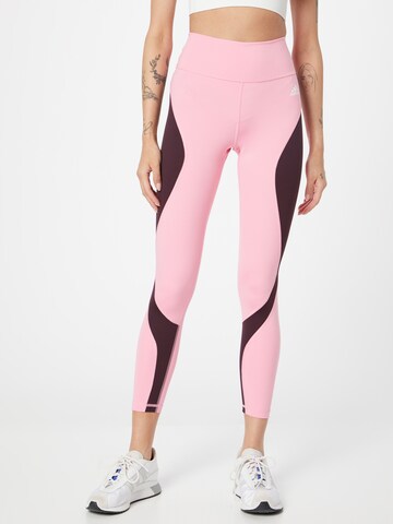ADIDAS SPORTSWEAR - Skinny Calças de desporto 'Essentials Hiit Colourblock' em rosa: frente