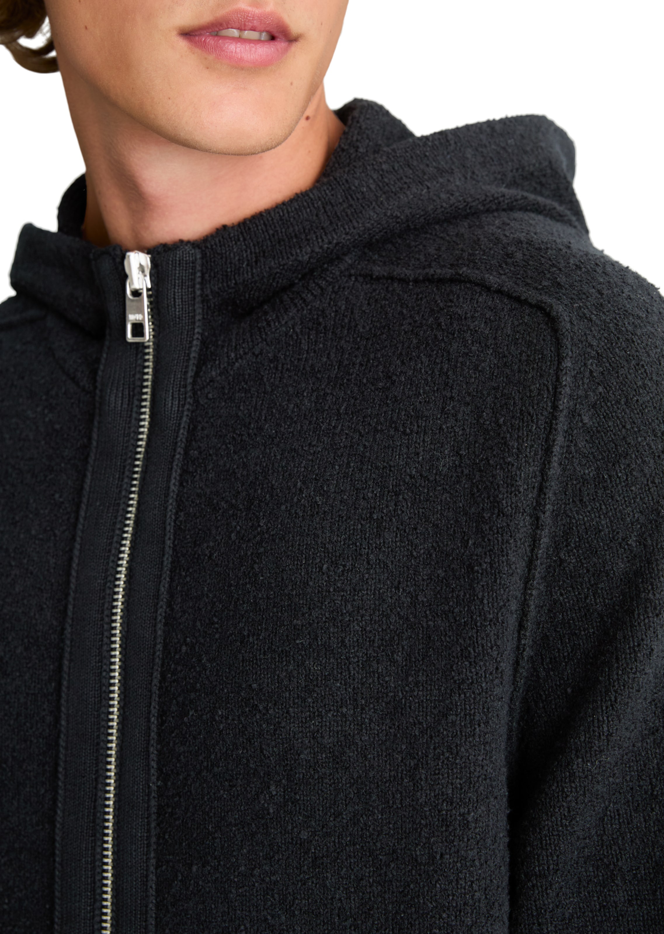 Marc O'Polo DENIM Strickjacke in Schwarz: Vorderseite