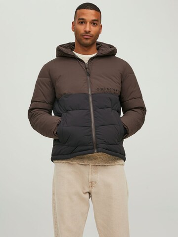 JACK & JONES Winter Jacket in Brown: front