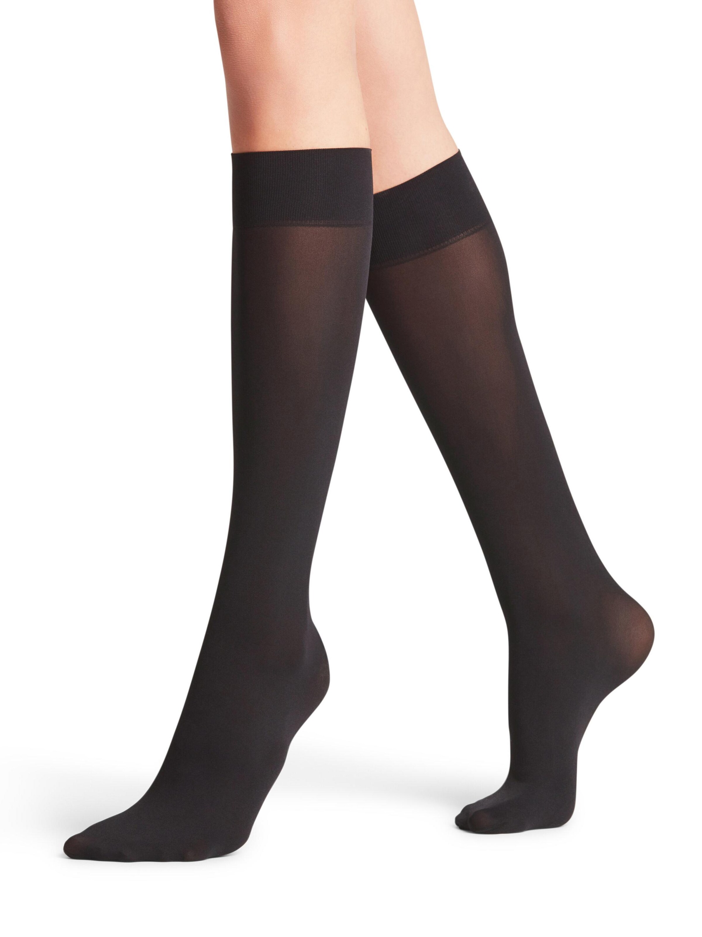 FALKE Over the Knee Socks in Black: front