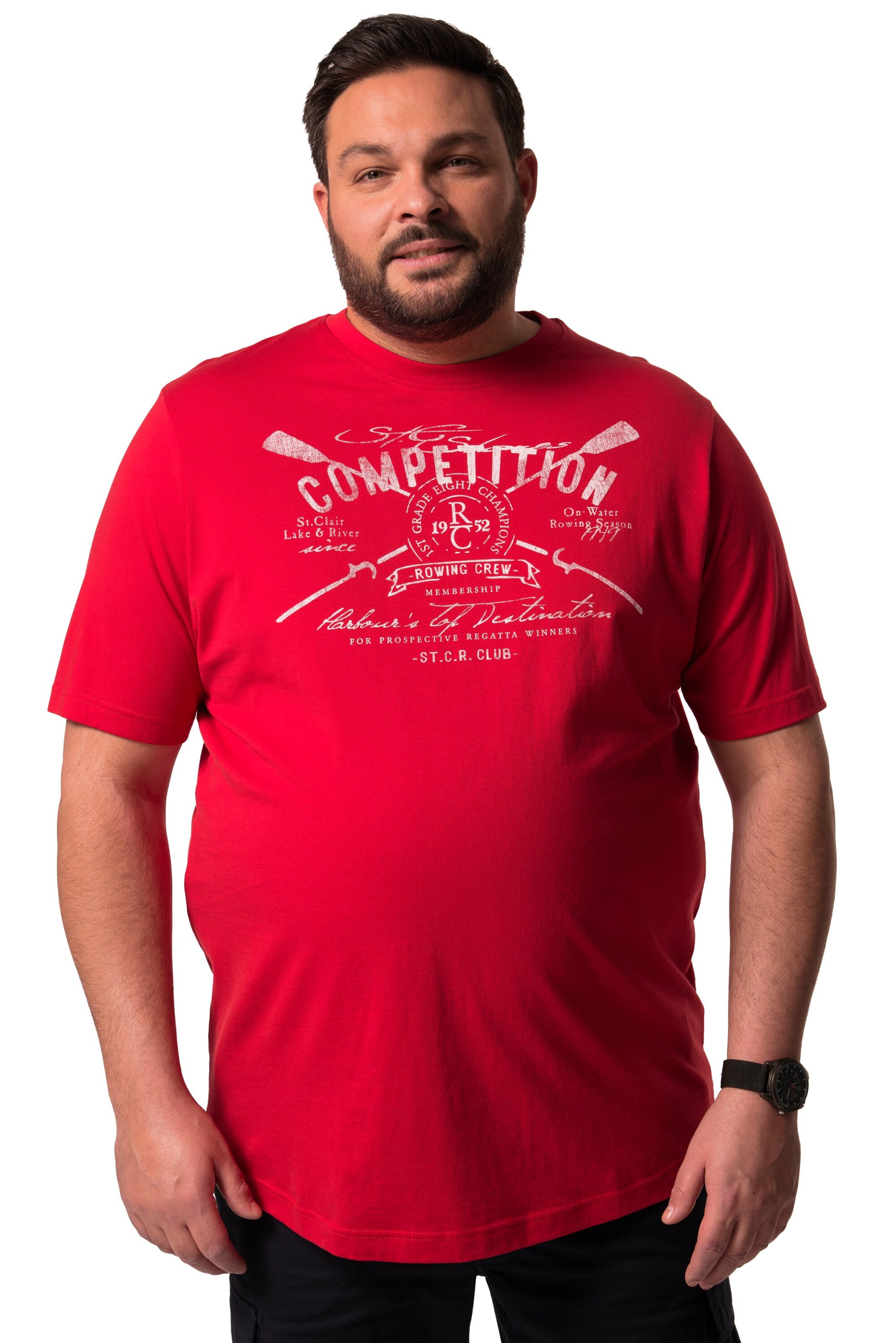 Men Plus Shirt in Rot: Vorderseite