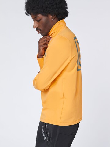 CHIEMSEE Fleece Jacket ' mit großem PlusMinus Print ' in Orange