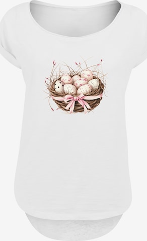 T-shirt 'Osterei Nest Korb Dekor' F4NT4STIC en blanc : devant