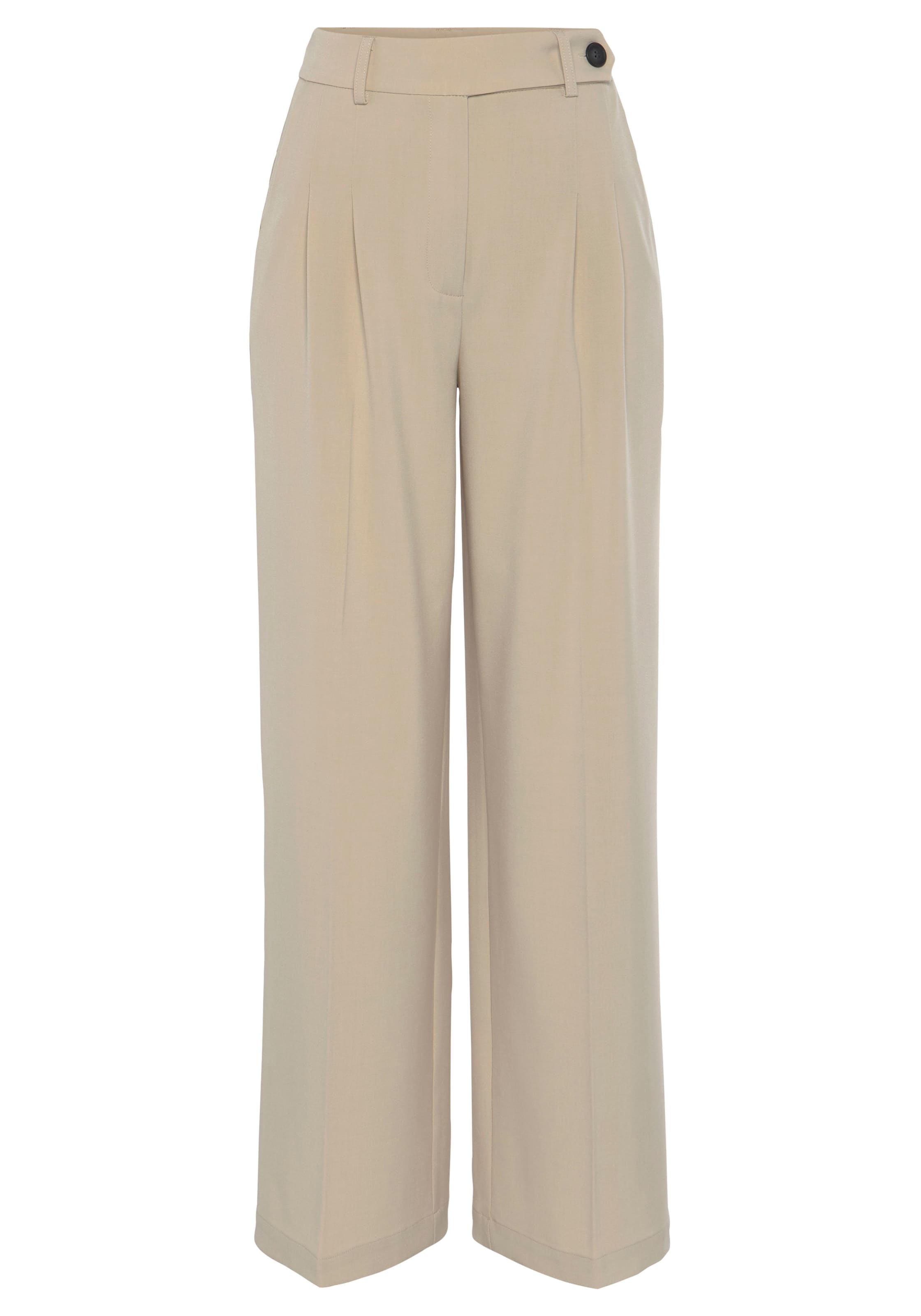 LASCANA Pleated Pants in Beige: front