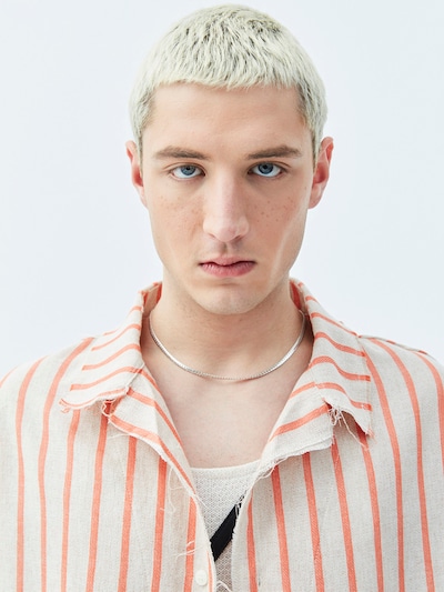 VAMOS CLO Button Up Shirt in Orange / Dusky pink, Item view