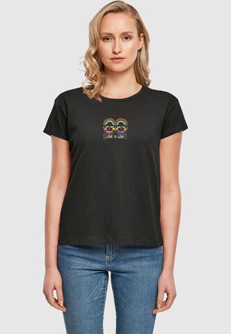 Merchcode Shirt 'Love Figures' in Zwart: voorkant