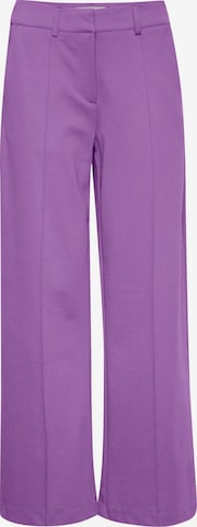 ICHI Pleated Pants 'KATE' in Purple: front