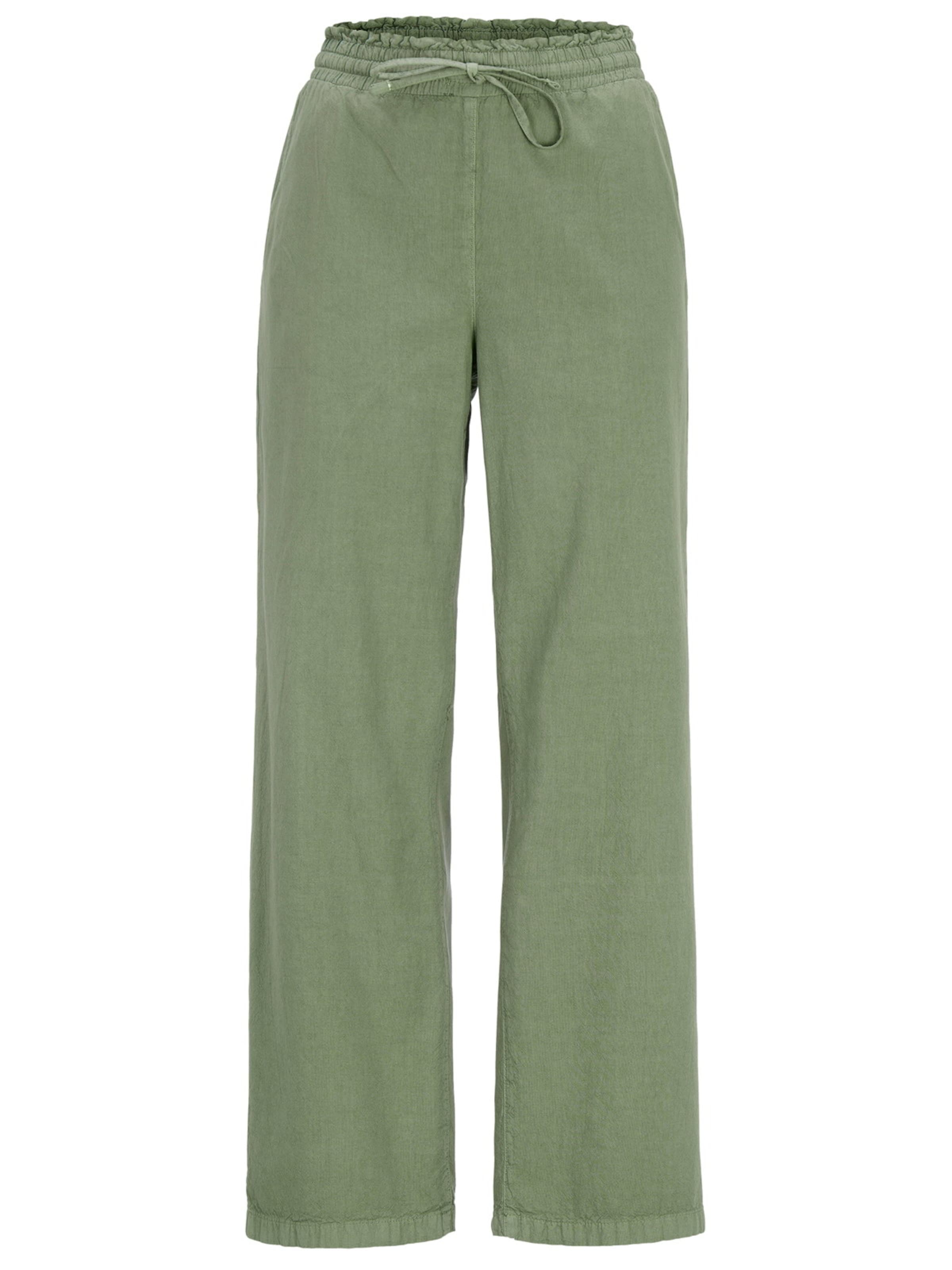 Cellbes of Sweden Loosefit Hose aus gewaschener Baumwolle in Grün: Vorderseite