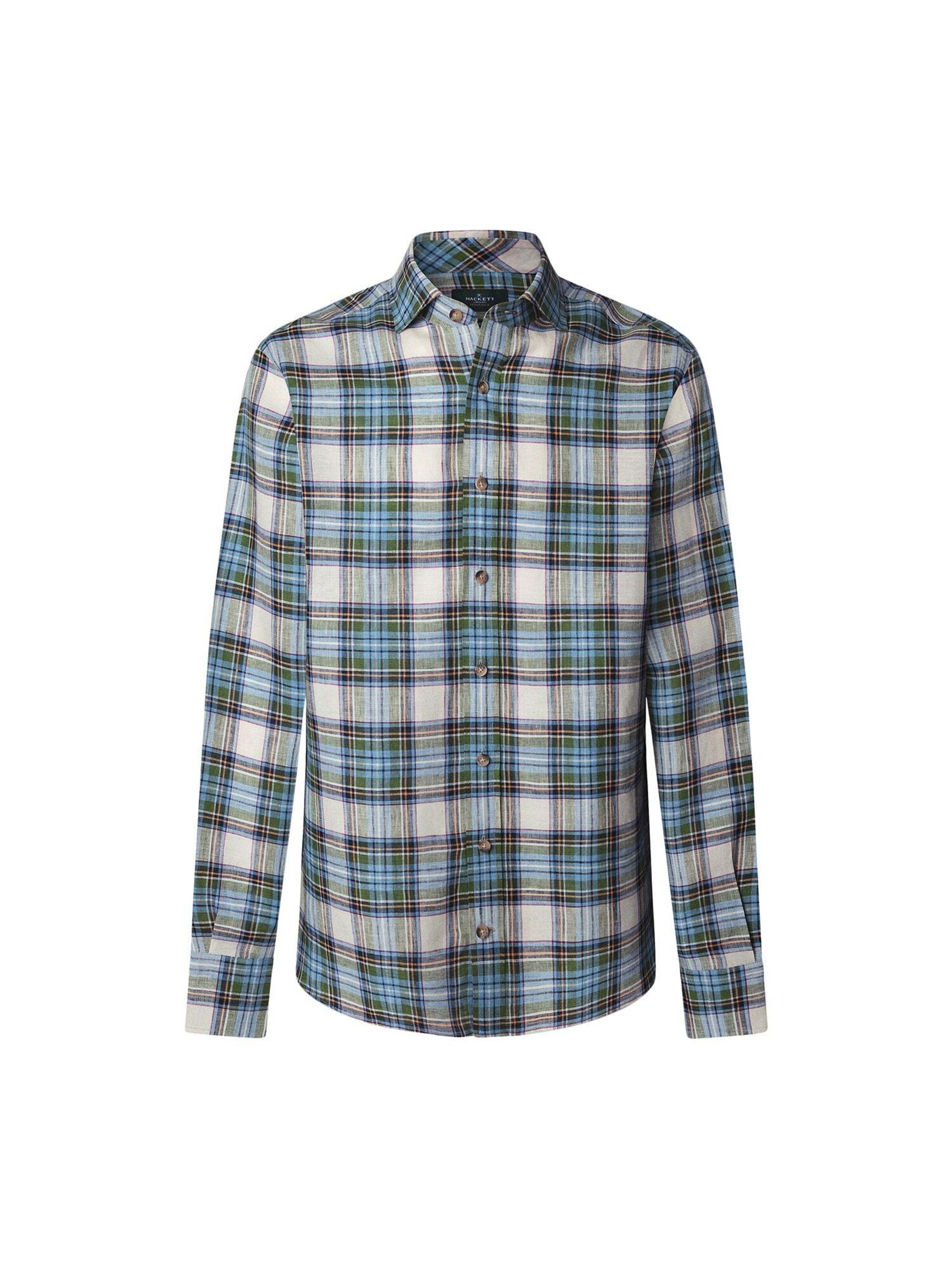 Regular fit Camicia 'Heritage Madras' di Hackett London in verde: frontale