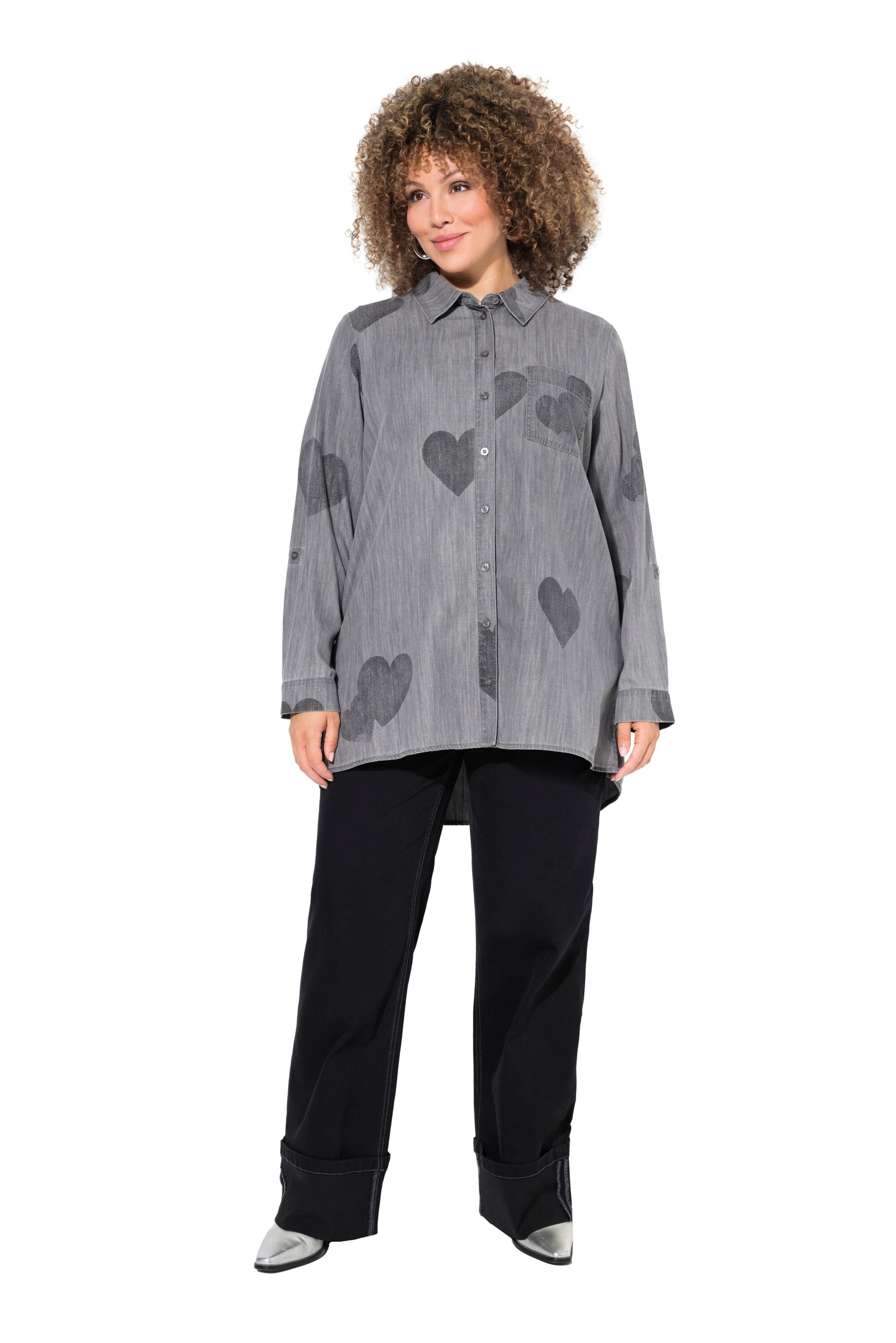 Ulla Popken Blouse in Grijs: voorkant