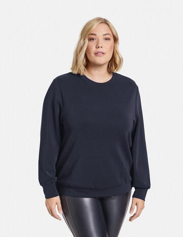 SAMOON Sweatshirt in Blauw: voorkant