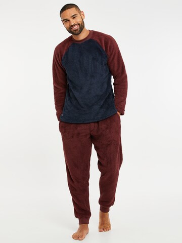 Pyjama long Threadbare en rouge : devant