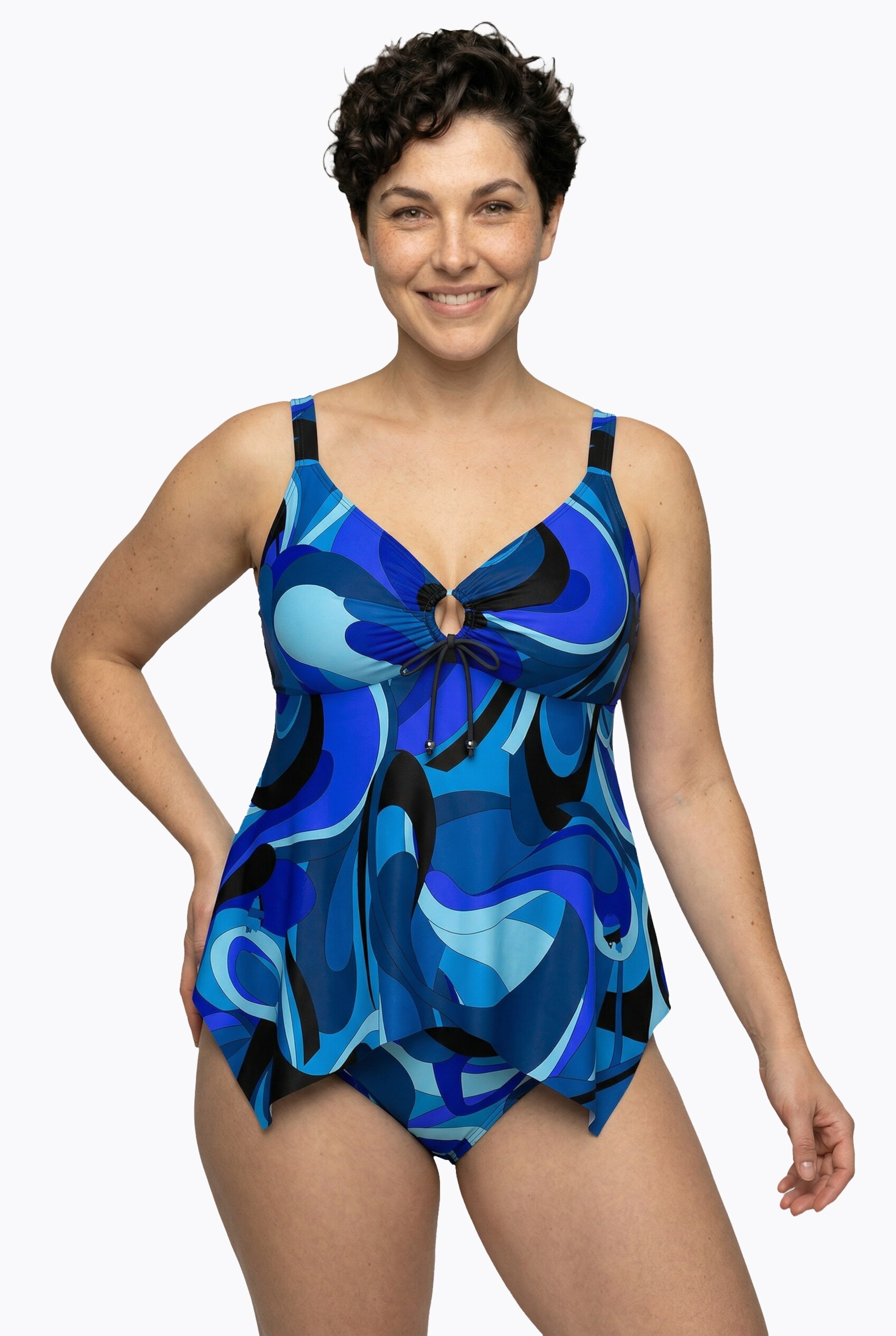 Ulla Popken Triangle Bra in Blue