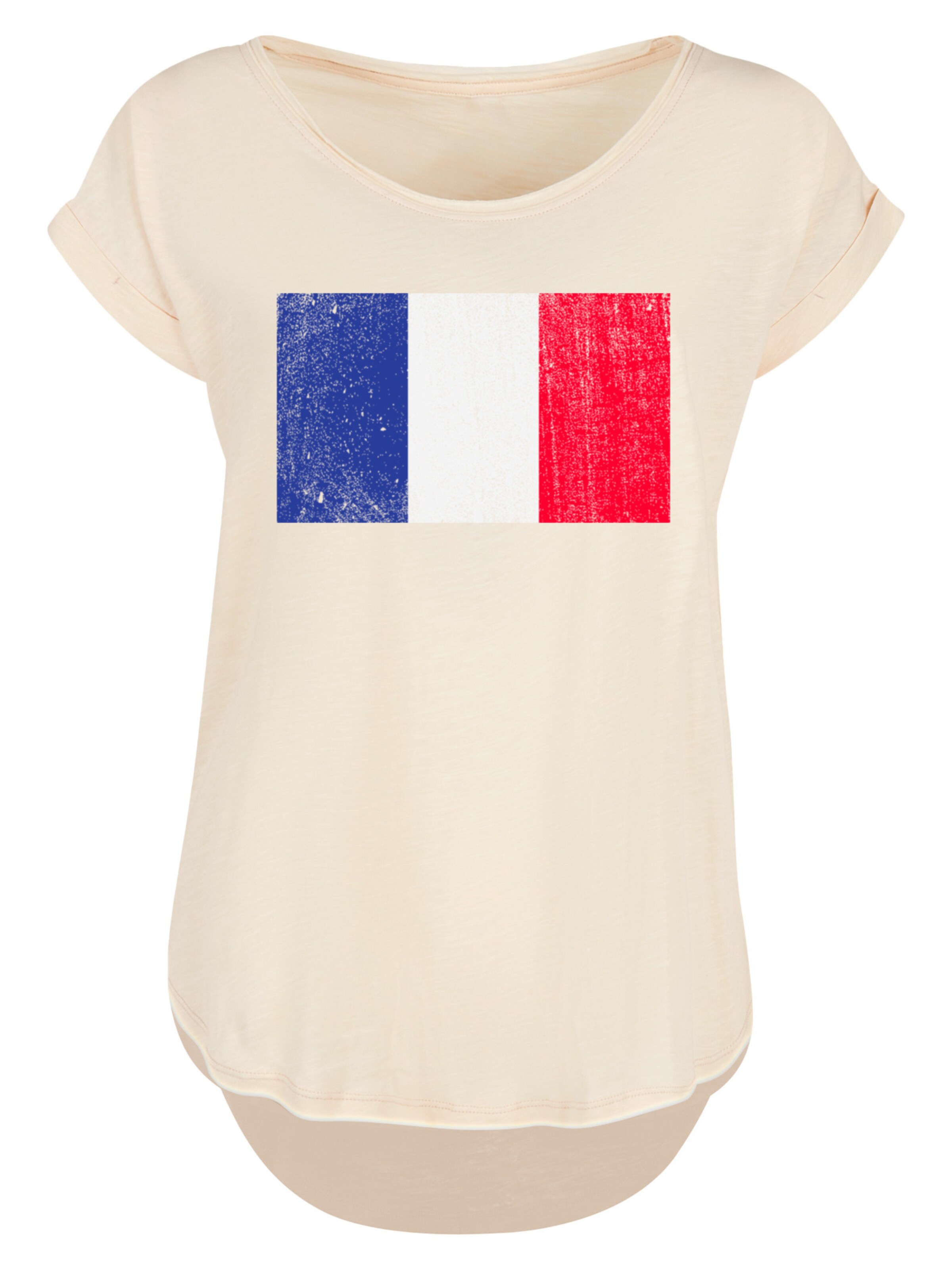 F4NT4STIC Shirt 'France Frankreich Flagge' in Beige: Vorderseite