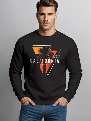 Neverless Sweatshirt 'California geometric' in Black: front
