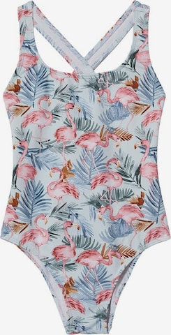 MANGO KIDS Swimsuit 'Flamingo' in Mixed colors: front