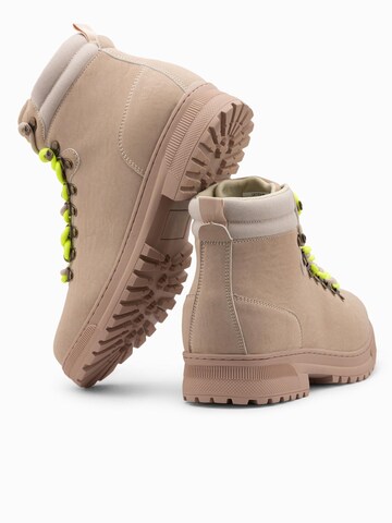 Ombre Lace-up boots in Beige