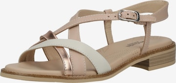 Sandales à lanières Nero Giardini en beige : devant