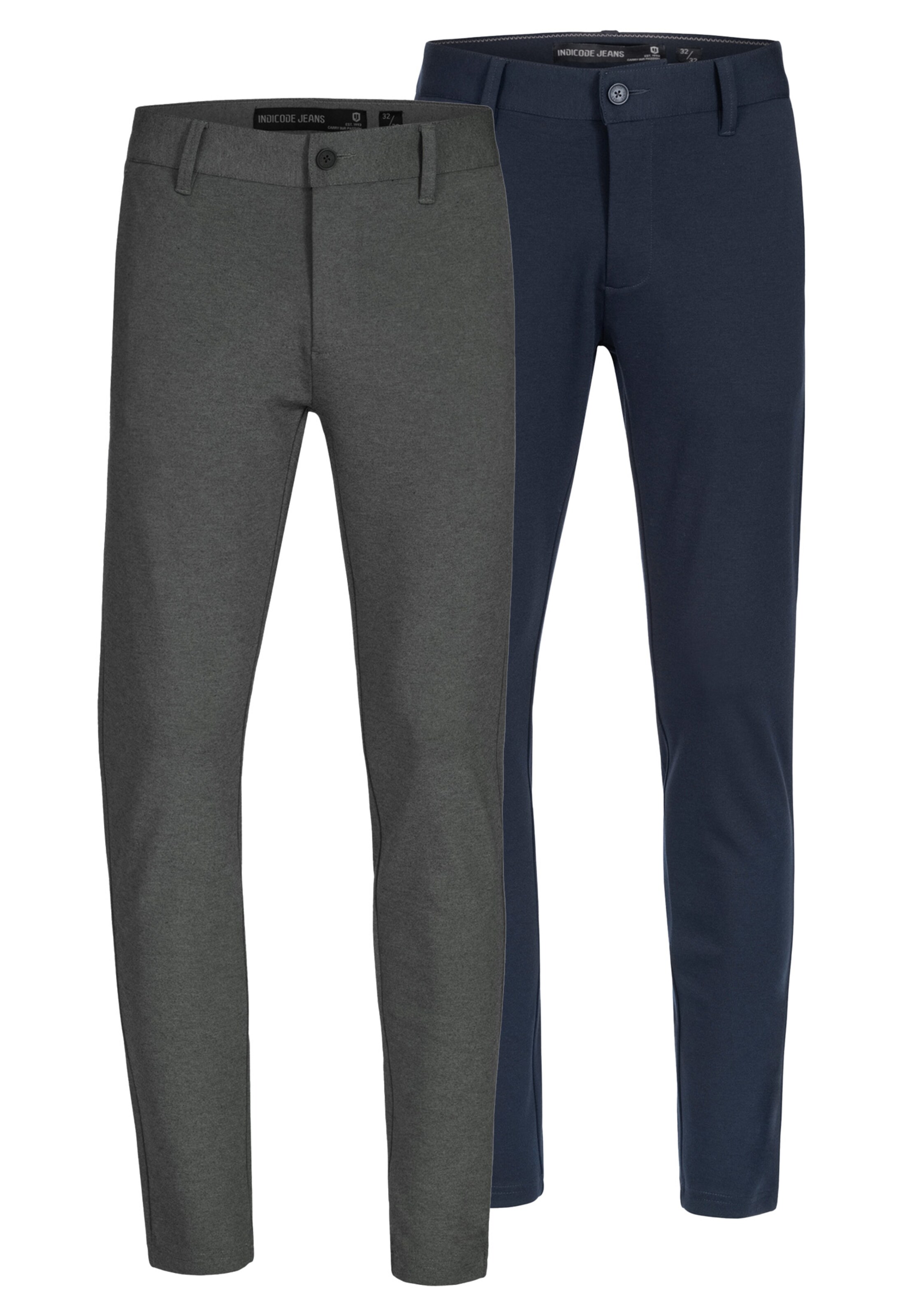 INDICODE JEANS Chino trousers in Blue: front