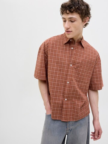 JACK & JONES Comfort fit Button Up Shirt in Brown