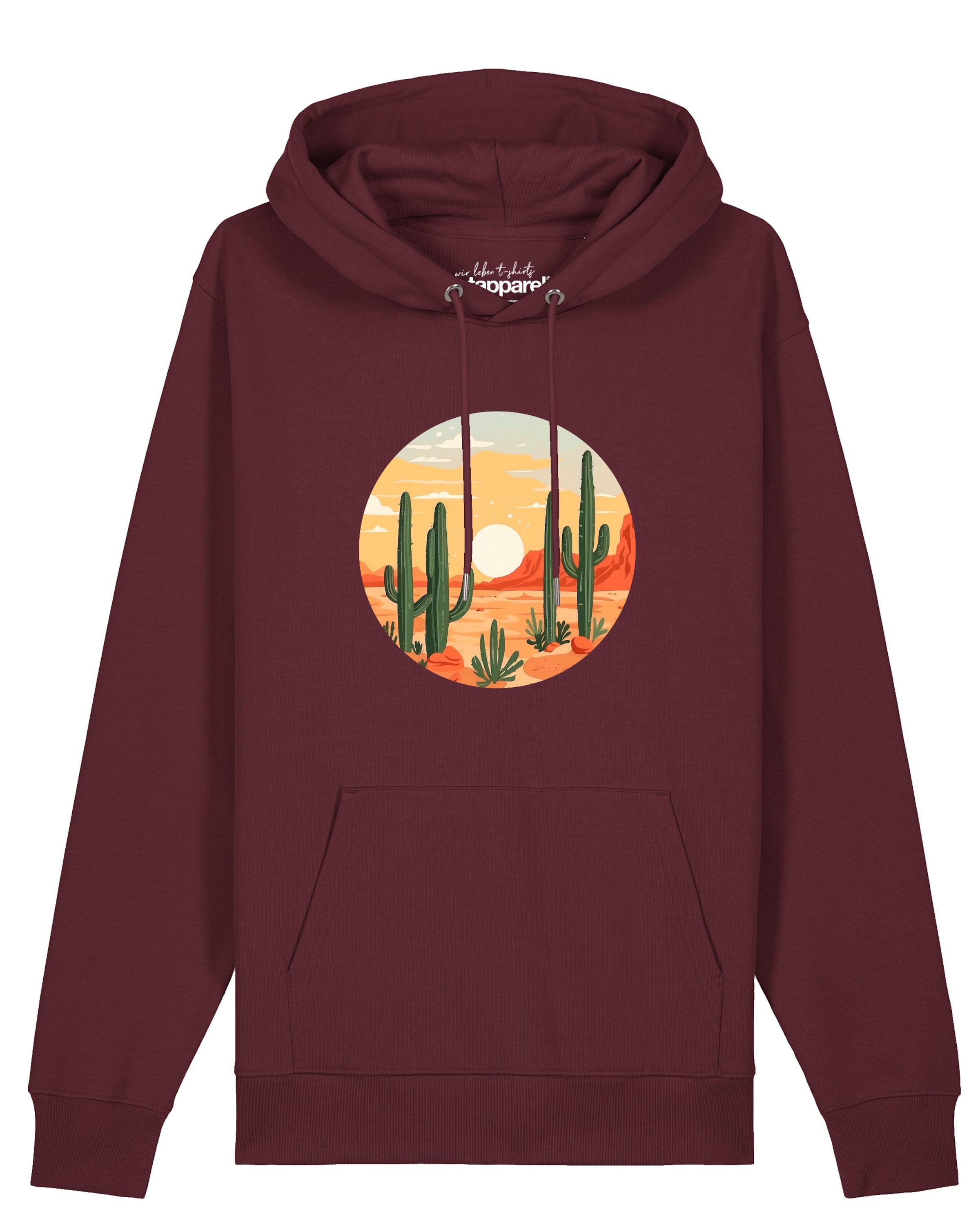 Watapparel Sweatshirt 'Sonnenuntergang in der Wüste' in Rood: voorkant