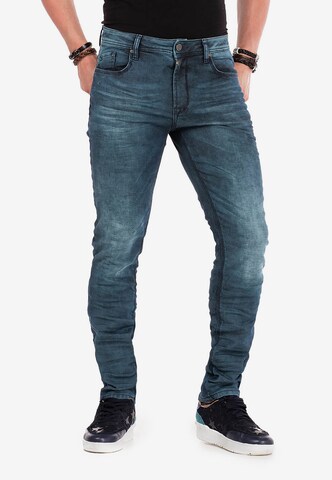 CIPO & BAXX Slimfit Jeans in Blauw: voorkant