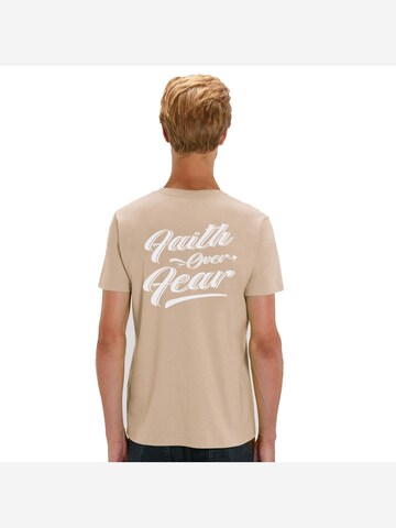 Rheinrebell Shirt 'T Shirt "Faith" Sandfarben' in Beige