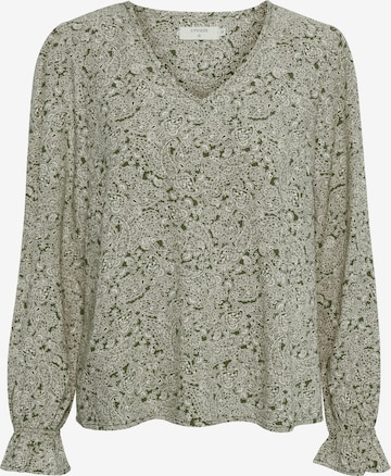 Cream Blouse 'Vimma' in Groen: voorkant