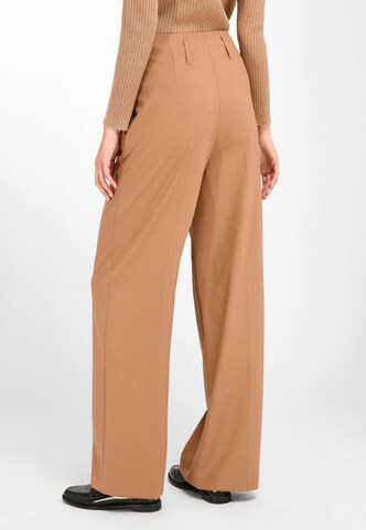 Wide Leg Pantalon à plis Peter Hahn en marron