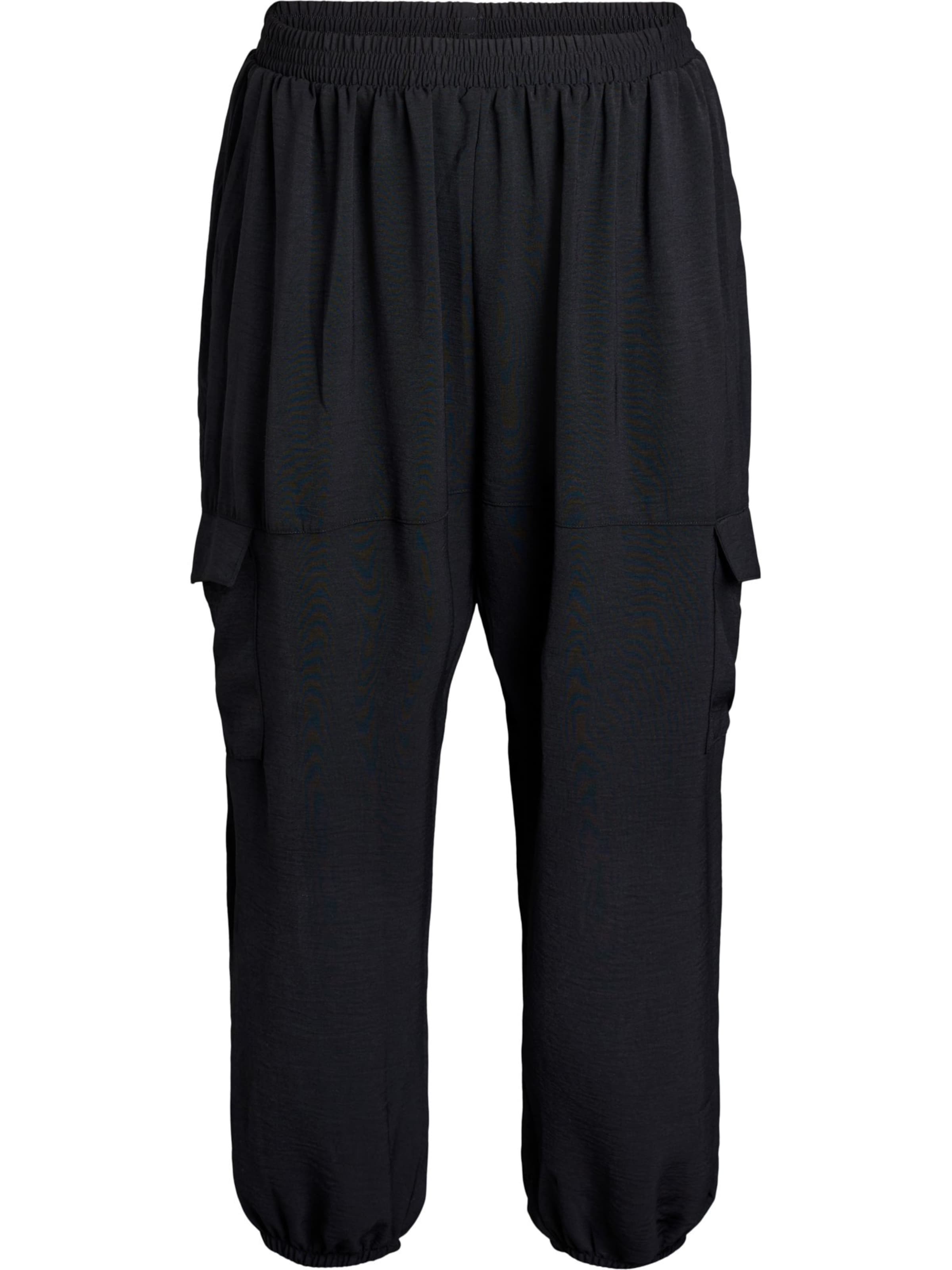 Zizzi - Tapered Calças cargo 'Efikka' em preto: frente