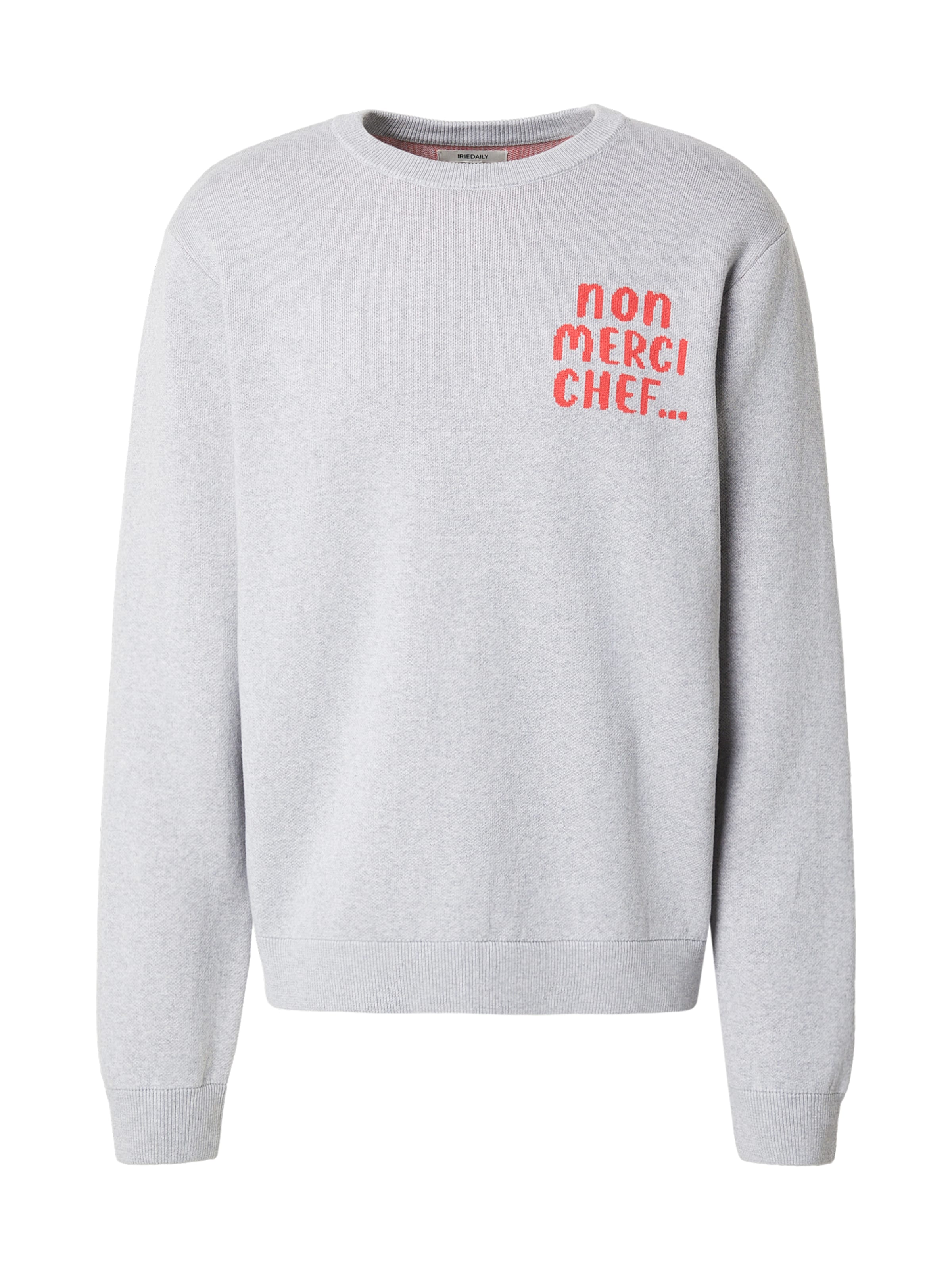 Iriedaily Свитер 'Non Merci Chef' в Серый: спереди
