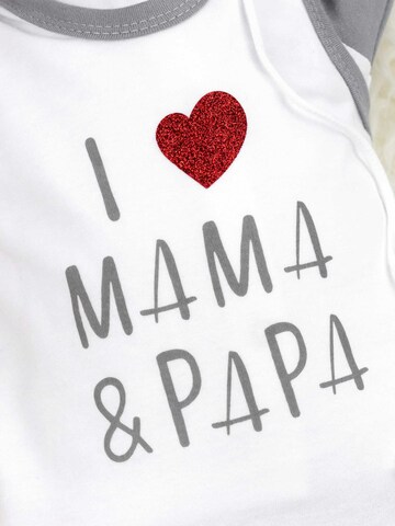 Set ' I love Mama & Papa ' Baby Sweets en blanc