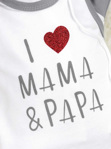 Baby Sweets Set ' I love Mama & Papa ' in White