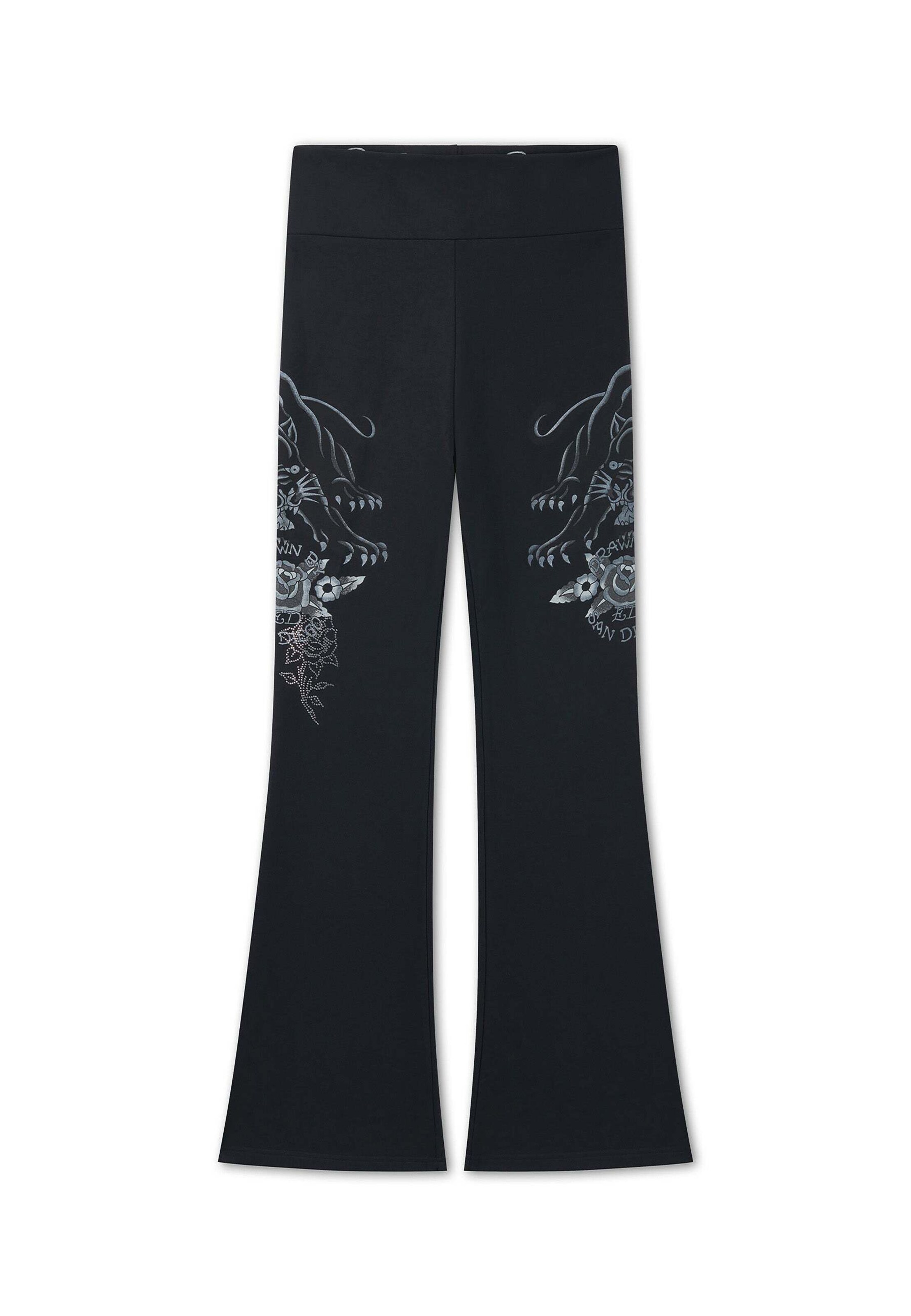 Ed Hardy - Regular Calças '1971' em preto: frente
