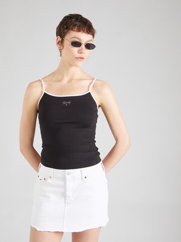 Tommy Jeans Top in Black: front