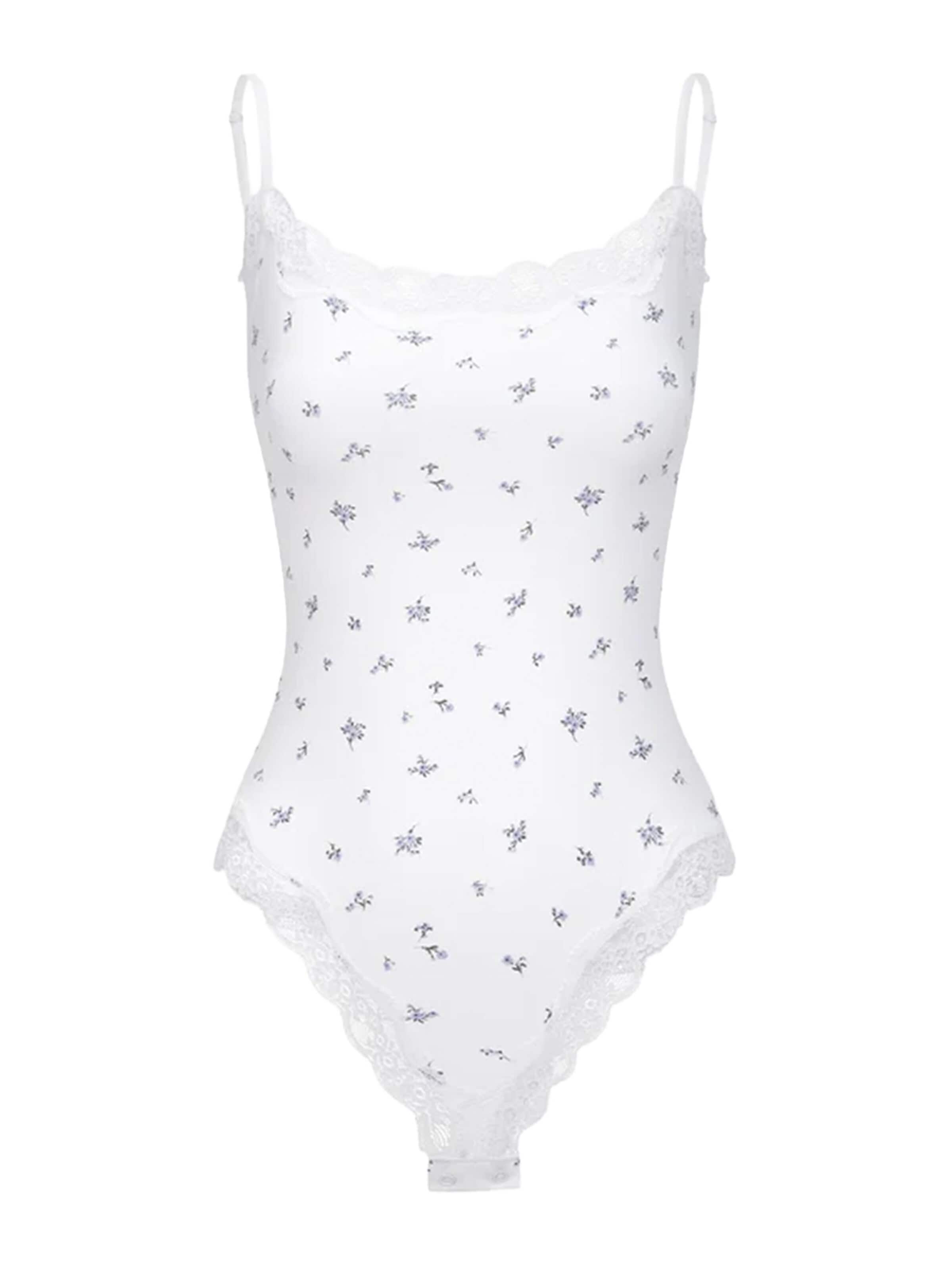 cfab Body 'Bodysuit String mit Lace' i vit: framsida